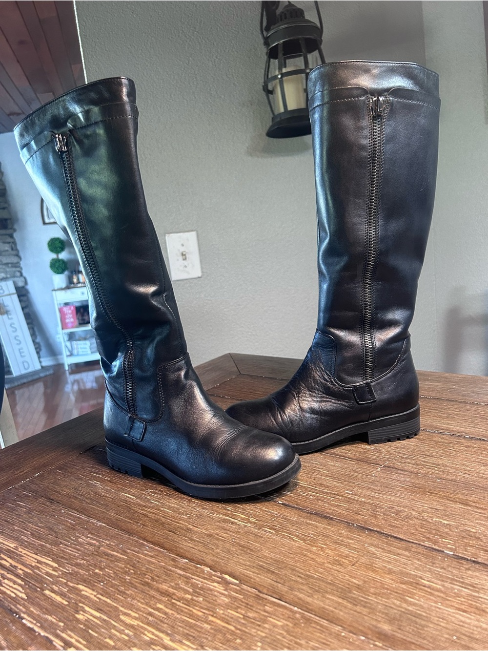 Sundance black Italian all leather riding boots size 7